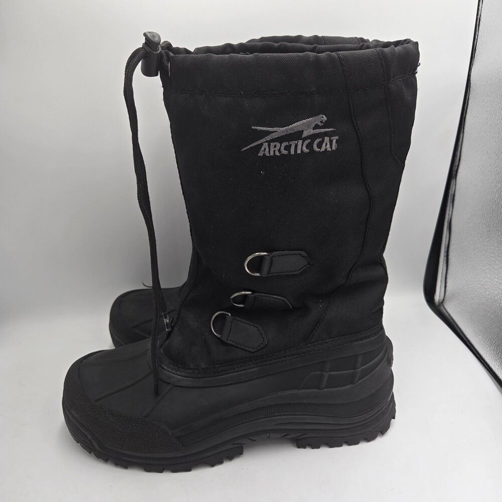 Arctic Cat Snowmobile Winter Boots Mens US 9 EU 42 Black Insulated Duck Boots